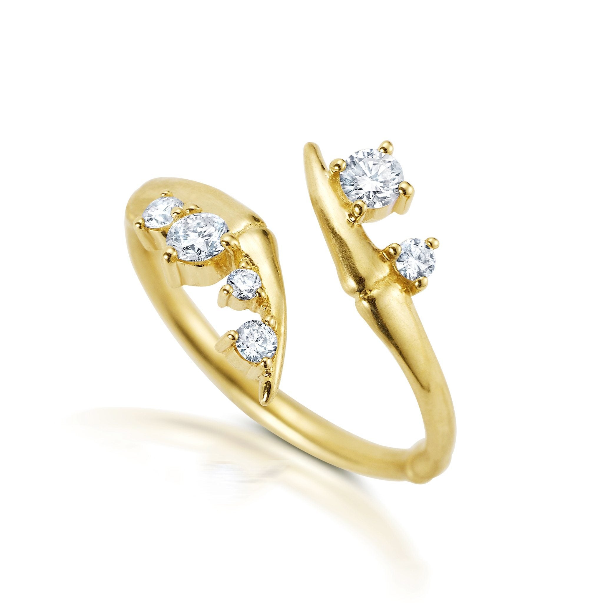 14K White Gold Love Ring 0.01ct Natural Diamond from Black Diamonds New York
